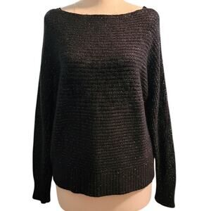 Abercrombie & Fitch Metallic Shimmer Ribbed Boatneck Sweater, Size Medium